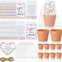 Ctosree 50 Sets Let Love Grow Wildflower Wedding Favors for Guests Include Self Adhesive Seed Packets Flowerpot Thank You Tags and Organza Gift Bags for Bridal Shower Wedding Party Favor