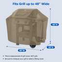 SunPatio Grill Cover 48 Inch for Outdoor Grill, Heavy Duty BBQ Cover with Waterproof Sealed Seam, FadeStop Material, All Weather Resistant Compatible for Weber CharBroil Nexgrill and More, Taupe