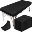 Mixweer 30 Pcs Oilproof and Waterproof Massage Table Sheets Fitted Spa 39 x 87 Inches Bed Cover Disposable Protective Sheets for Beauty Salon Skincare (Black)