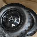 Upgraded 16" Flat Free Wheelbarrow Wheels and Tires, 4.80/4.00-8 Solid Tires with 5/8" & 3/4" Bearings,14"-16" Universal Fit Wheelbarrow Wheels for Wheelbarrows/Garden Trailer
