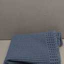 RESARE Waffle Bath Mat for Bathroom, Super Absorbent Bathroom Rugs Non Slip Machine Washable, Ultra Soft Quick Dry Boho Bath Rugs with Tassels for Floor, Upgraded Bordered Design, 24"x36" Blue