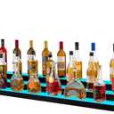 VEVOR LED Lighted Liquor Bottle Display, 3 Tier 70 Inch, Illuminated Home Bar Shelf with RF Remote & App Control, 7 Static Colors, Acrylic Lighted Whiskey Shelf for 52 Bottles, Powered by Adapter Only