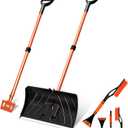 Snow Shovel with Ice Blade, 22-Inch Heavy Duty Removable Snow Shovel for Driveways, Sidewalks, Garages & Outdoor Use, Includes Car Snow Brush and Ice Scraper for Windshield