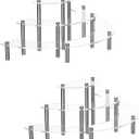 YestBuy 2 Pack Acrylic Risers Display Stand for Pop Figure, 3 Tier Clear Acrylic Cupcake Stand, Half Moon Dessert Stand for Display Or Collections (Advertising Nail) (Silver)