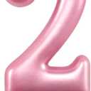 2nd Birthday Candle Two Years Pink Happy Birthday Number 2 Candles for Cake Topper Decoration for Party Kids Adults Numeral 20 23 12 26 29 21 27 62 25