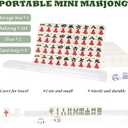 Portable Chinese Mahjong Set with 144 Mini Tiles, Travel Mahjong Game Set with 4 Clear Racks, 2 Dice & Spare Tiles, Compact Mahjong Board Game for Family, Outdoor Travel Gift (Ivory)