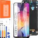OLED Screen for Samsung Galaxy A50 2019 Screen Replacement for Samsung A505 LCD Screen SM-A505F,SM-A505G,SM-A505W Touch Display Digitizer Assembly Repair Parts with Frame(Support Figerprint Function)