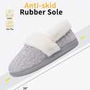 Evshine Women's Fuzzy Memory Foam Slippers, Closed Back Knit Bedroom Slippers, Slip-On Warm House Shoes for Indoor & Outdoor Comfort (8-8.5, Grey)