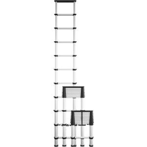 COSCO SmartClose 8.5-ft Max Reach Height Aluminum Telescoping Ladder with Ergonomic Grips and Top Cap, 300 lb. Weight Capacity, ANSI Type 1A Rating