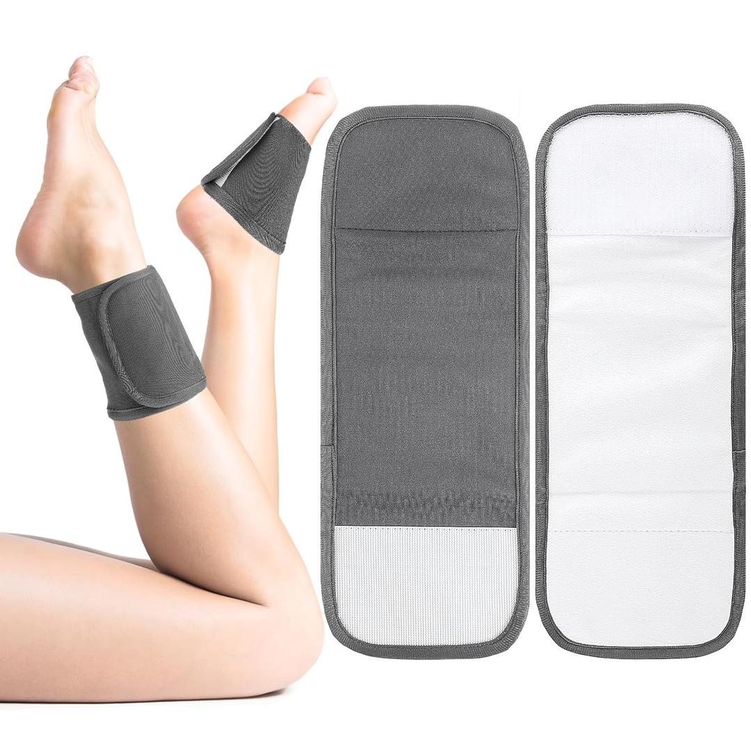 Castor Oil Foot Wrap,2Pcs Organic Castor Oil Packs Reusable Castor Oil Packs for Feet Cold Pressed Castor Oil Wrap for Hand Wrist Ankle Pain (Castor Oil Not Included)