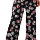 ALISISTER Christmas Womens Pajama Pants Casual Comfy Sleepwear Wide Leg Drawstring Bottoms with Pockets XL