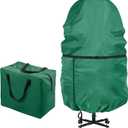 2 Pack Christmas Storage Bag  9 FT Upright Christmas Tree Bag and Christmas Ornament Storage bag  Christmas Tree Stand Cover with Drawstring, Zipper and Adjustable Straps (green, 9ft)