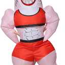 Inflatable Shark Costume,Funny Blow Up Animal Suit for Halloween,Theme Party,One Size Fits Most Adults (Pink)