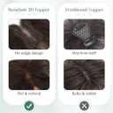 Human Hair Toppers For Women Dark Brown Topper Hairpieces For Thinning Hair Short Straight Middle Part Side Bangs Clip In Wiglet 11 inch 16g #02
