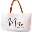 Mrs Tote Bag Est. 2025  Wedding Gift Bag for Bride, Bachelorette Party Tote, Canvas Honeymoon Bag for Women