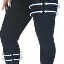 Plus Size 4XL Medical Compression Pantyhose for Women & Men, 15-20 mmHg Graduated Compression Leggings, Opaque Footless Waist High Compression Stockings for Edema, Varicose Veins, Flight, DVT, Black 4XL