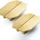 Gold Cabinet Handles Brass Cabinet pulls Brushed Gold Drawer pulls Modern Drawer Handles for Dresser (4Pack-3.5inch Polygon)