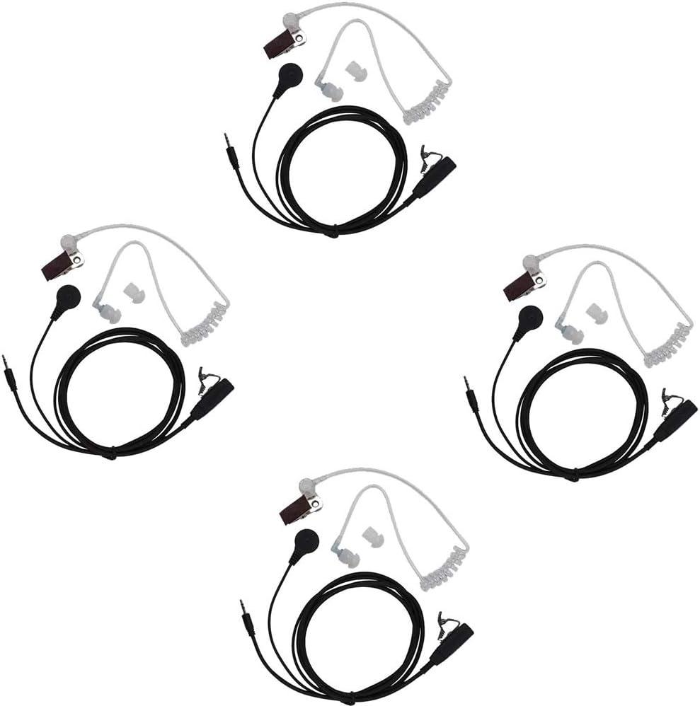Caroo Walkie Talkie Headset Earpiece 1 Pin Covert Acoustic Tube with PTT Mic Compatible with Cobra CXT195 CX112 ACXT1035r ACXT145 ACXT545 PX655 RX385 RX685 Walkie Talkies Two Way Radio 4 Pack