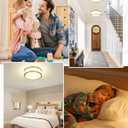 LMS 24W LED Flush Mount Ceiling Light, 15 inch 3CCT 3000K/4000K/5000K, Brushed Gold Close to Ceiling Light for Bathroom, Kitchen, Living Room, LMS-190
