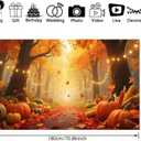 Fall Backdrop Autumn Golden Maple Forest Photography Background Banner Fall Maple Leaves Pumpkin Decorations Thanksgiving Party Supplies Farm Harvest Event Banner 71x43 Inchs