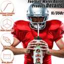 2 x Zhehao Football Gifts, 1 Pack Football Water Bottle with Long Straw and 100pcs Stickers Accessories Stuff for Boys Men Player Lovers(1l, Bpa, Squeeze)