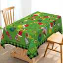 Hafangry Grinchmas Tablecloth Buffalo Plaid Check Christmas Winter Holiday Party Decoration Rectangular Kitchen Dining Room Home Decor 60×84 inches