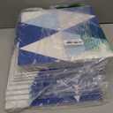 Lightomorrow 12-Pack Felt Wall Tiles, Large Bulletin Board with Safe Removable Adhesive Tapes, 11.8 x 11.8in Panels Alternative for Home Wall Decor, Blue-and-White Pattern