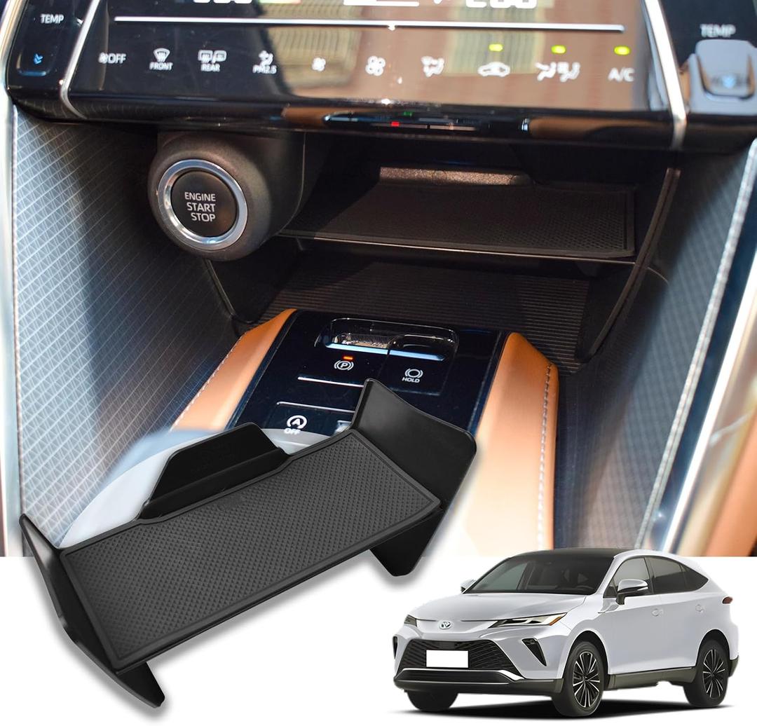 Center Console Organizer Compatible with Toyota Venza 2021 2022 2023 2024 Interior Accessories, Middle Console Insert Tray Secondary Divider Hidden Cubby Shelf for 2021-2024 Venza, Black