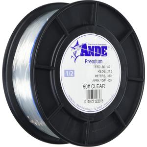 Ande Monofilament Line (Clear, 60 -Pounds Test, 1/4# Spool)