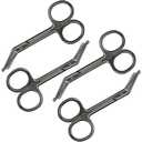 Zhehao 4 Pieces Ostomy Scissors Bandage Scissors Nursing Scissors Stainless Steel Scissors for Doctors, Nurses, Veterinary Home Nursing, 4.3 x 2.1 Inch, Curved (Black)