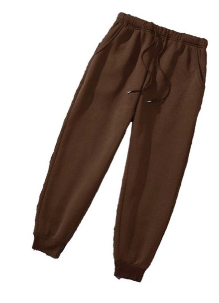 Plain Jogger Chocolate Brown Sweatpants, Size XL
