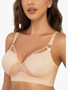 ANYIRIS Plus Size Wireless Bras for Women No Underwire Push Up Bra Unlined Plunge V Large Breast Minimizer Bras Size 40F