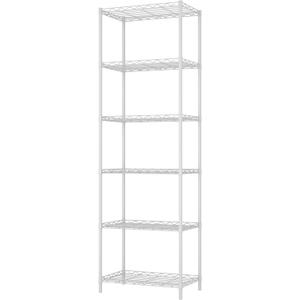 HOMEFORT 6-Tier Wire Shelving, 6 Shelves Unit Metal Storage Rack, Durable Organizer, Perfect for Pantry Closet Kitchen Laundry Organization (White)
