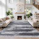 plumlik Area Rug Living Room Rugs 9x12, Large Washable Grey Abstract Carpet