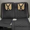 Aierxuan Car Rear Seat Covers with Waterproof Leather, Automotive Vehicle Cushion Cover for Cars SUV Pickup Truck Fit for 2009-2025 Ford F150 and 2017-2025 F250 F350 F450 Black Rear seat Cover