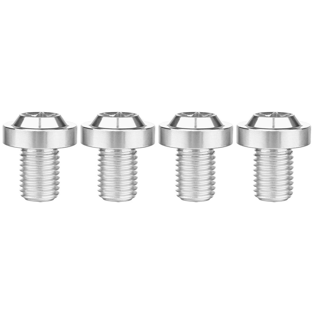 Wanyifa Titanium M10 10 15 20 25 30 35 40 45 50 55 60 mm Torx Head Bolt Screw Pack of 4 (M10x15mm Pitch 1.25mm, Silver)