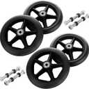 MUXHEL 4 Pcs 6 Inch Walker Wheels Replacement, Solid Wheelchair Front Wheels, Anti-Slip Rollator Replacement Wheels for Wheelchairs, Rollators, Walkers