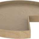Leinuosen 1 Pcs Banded Pine Wood Full Kidney Shaped Lazy Susan for Corner Base Cabinets with Iron Swivel Bearing for Kitchen Turntables, Not Include Metal Rod(18 Inch,Wood Color)