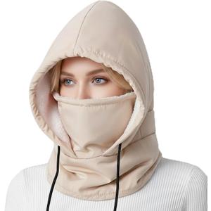 Windproof Fleece Balaclava for Women & Men: Water-Resistant Thermal Ski Mask Face Cover, Warm Hood