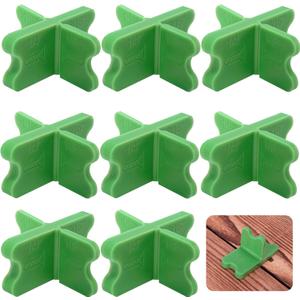 8 Pcs ABS Deck Spacer Tool,4 Thicknesses Deck Board Spacers(1/16", 1/8", 3/16", 1/4"),Green Deck Spacers Assorted for Pressure Treated Composite Decking