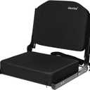 Stadium Seats for Bleachers, Bleacher Seats with Ultra Padded Comfy Foam Backs and Cushion, Wide Portable Stadium Chairs with Back Support and Shoulder Strap (Regular - 16.9"W x 13.2"D x 15.4"H, Black)