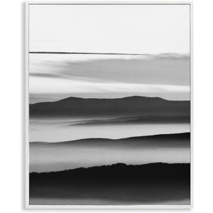 Misty Clouds Eerie Mountain Landscape, 16 x 20 Inch Framed Giclée Print