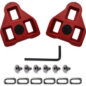 Neworld Bike Cleats Compatible with Look Delta Pedals (Incompatible with SPD) Road Cycling-Compatible with Look System-Indoor Cycling & Road Bike Bicycle Cleat Set (red)