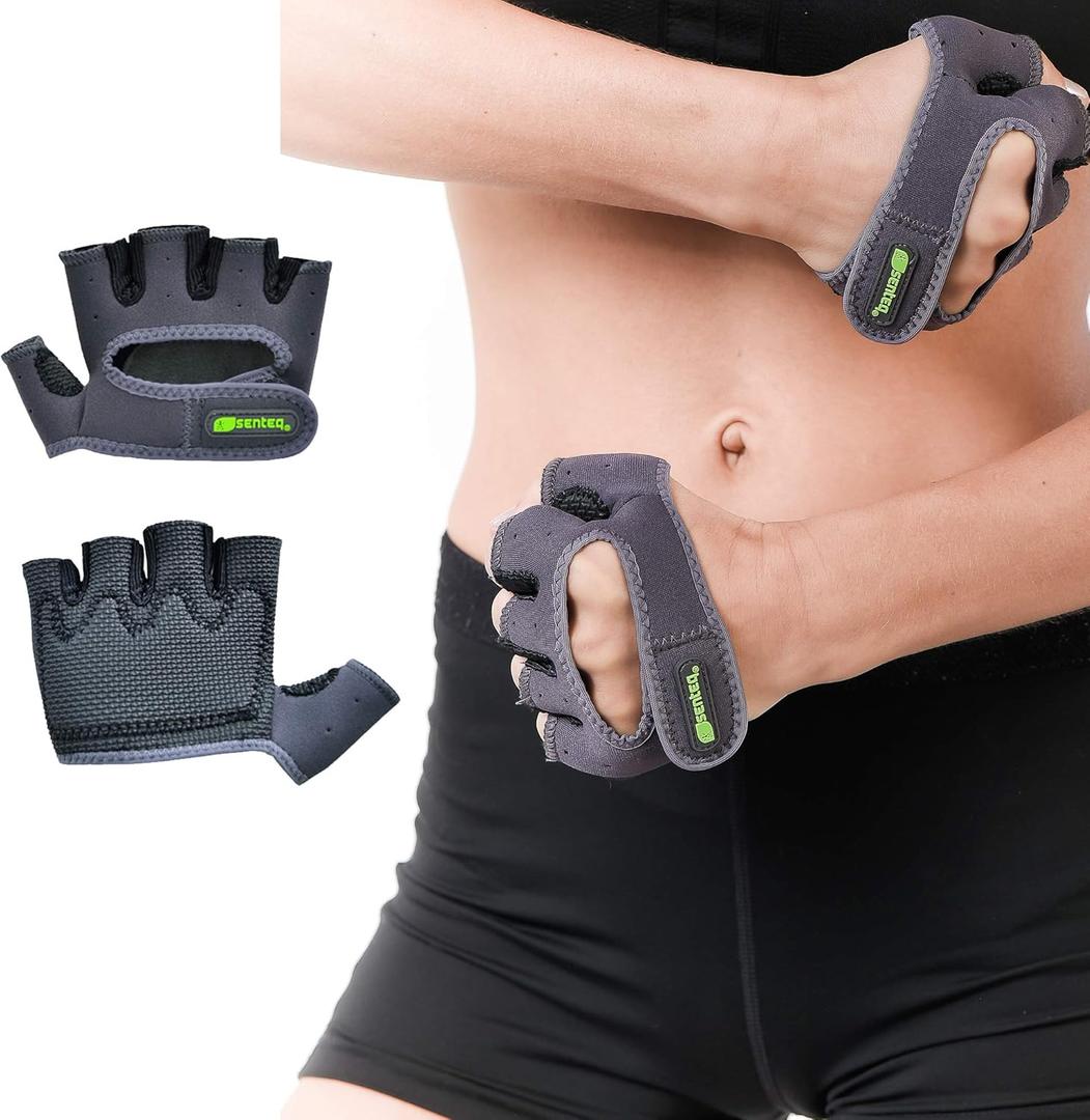 SENTEQ Lifting Workout Gloves - Fingerless Gym Workout Hand Protection, Grip Gloves for Weightlifting, Crossfit and Sports, Workout Gloves for Men & Women, Great for Training, Climbing, Biking & More (X-Large)