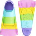 Gintenco Swim Fins, Kids Swim Training Fins for Lap Swimming, Travel Size Flippers with Mesh Bag, Silicone Swimming Fins for Kids Teens Adults Women Men, size xxxs 24-26