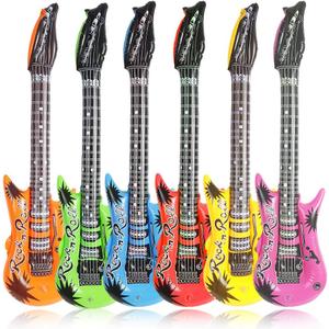 DECORA 35 Inch Rock Star Inflatable Guitar Assorted Color for Children Party Accessories Inflatable Toys Pack of 3