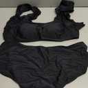 OYOANGLE Women's 2 Piece Maternity Bikini Sets Square Neck High Waist Swimsuit Summer Casual Bathing Suit (X-Large, Black)