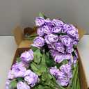 90 Pcs Purple Velvet Rose Artificial Flowers with Long Stems, Fake Silk Roses Real Touch Fake Roses Florals for Birthday Wedding Bouquet Party Arrangement Decorations