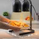 SYBO DL2112 Commercial Grade Food Heat Lamp, Portable Electric Food Warmer, 2-Bulb 500W with Free-Standing, Black