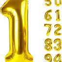 40 Inch Gold 1 Balloon for First Birthday, Gold One 1st Number Balloon Birthday Decorations, 10th 21st, Giant Number 1 Balloon